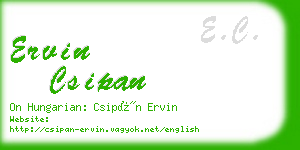 ervin csipan business card